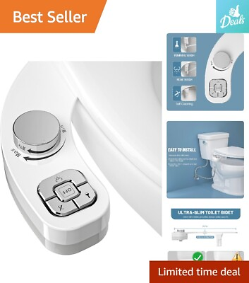 #ad Toilet Seat Attachment Dual Nozzle Self Cleaning Adjustable Water Pressure $31.99