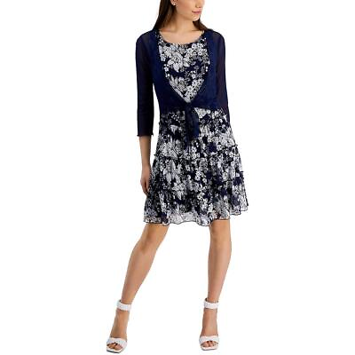 #ad Connected Apparel Womens 2 PC Tiered Knee Length Two Piece Dress BHFO 6516 $13.99