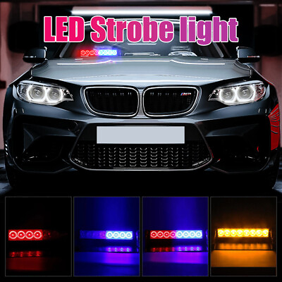 #ad Waterproof 8 LED Strobe Light Bar For Trucks Dash Emergency Warning Hazard Lamp $19.94