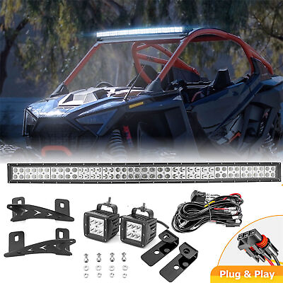 #ad For 2022 2024 Polaris RZR Pro R Roof 42quot; LED Light BarRear Roof Pods Mount Wire $208.99