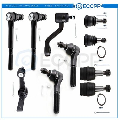 #ad 10pcs Front Ball Joints Tie Rods Pitman Arm Idler Arm For 94 99 Dodge Ram 1500 $77.99