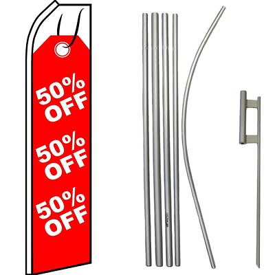 50% Off 50% Off 50% Off Red White Swooper Flag amp; 16ft Flagpole Kit Ground Spike $88.88