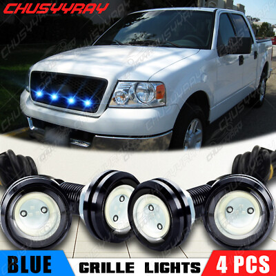 #ad #ad 4pcs LED BLUE Grille Lighting Kit Universal Fit Truck SUV Ford SVT Raptor Style $9.99