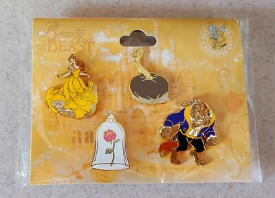 #ad #ad Disney Pin DLP Beauty and the Beast Booster 4 Pin Set Belle Rose Beast Babette $16.10