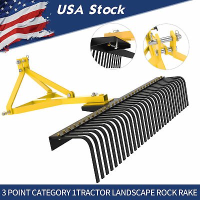 #ad 3 Point Landscape Rock Rake Category 1 Tractor Attachment Soil Gravel Lawn $405.99