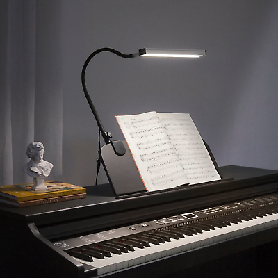 #ad LED Grand Piano Lamp Portable Piano Light with Clip On Music Stand LightAlumi $71.99