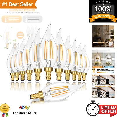 #ad Dimmable LED Candelabra Light Bulbs 2700K Soft Warm White 4W 460 LM Flame... $31.99