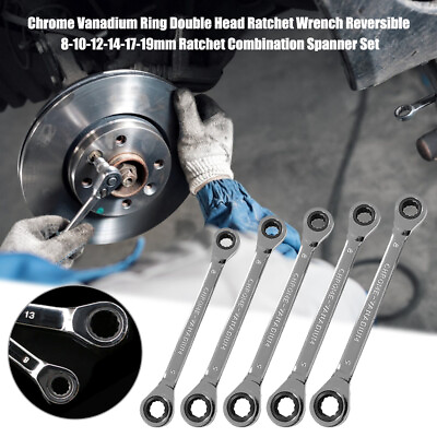 #ad Ratchet Wrench Double Head Chrome Vanadium Ring Reversible Combination Spanner $16.92