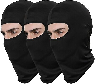 3 Pack Men Balaclava Black Face Mask Lightweight Motorcycle Ski Warmer $9.31