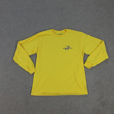 #ad Reel Legends Shirt Mens Large Yellow Fishing Long Sleeve Graphic Tee #x27; $13.93