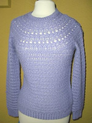 #ad Women#x27;squot;RALPH LAURENquot;Purple Knitted Acrylic Alpaca Wool Sweater size P M CUTE $20.96