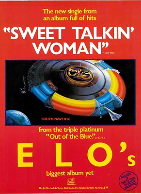 #ad Classic 1978 ELO quot;Sweet Talkin#x27; Womanquot; Song Release Trade Promo Ad Reprint C $11.95