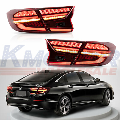 #ad LED Tail Lights Red Lens Assembly Rear Lamp Fit For 2018 2019 2020 Honda Accord $399.99