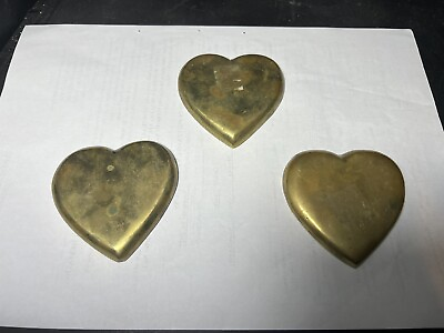 #ad Vintage Brass Heart Set of 3 D6 $75.00
