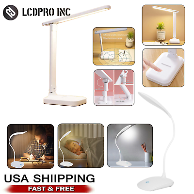#ad #ad LED Desk Lamp Touch Sensor Reading Foldable Table Lamp Eye Caring Reading Light $11.48