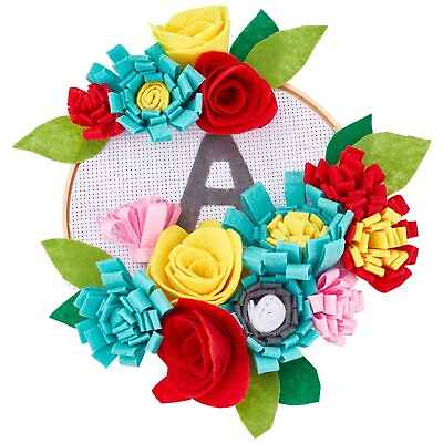 #ad Felt Flower Kit for Beginners Embroidery Starter Kit Applique Felt Kit Handma... $7.91