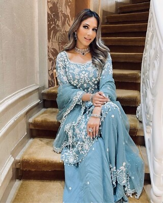 #ad DESIGNER WEDDING SALWAR KAMEEZ PARTY WEAR PAKISTANI NEW INDIAN DRESS BOLLYWOOD $52.20