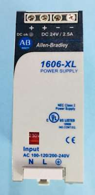 #ad ALLEN BRADLEY 1606 XL60D POWER SUPPLY STANDARD 60W 24VDC OUTPUT 1 PHASE $45.00