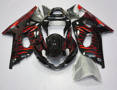 #ad Red Black Fairing Kit For SUZUKI GSXR600 GSXR750 2001 2002 2003 ABS Injection $369.00