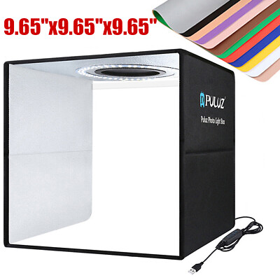 96LED Photo Photography Light Box 9.7quot; Lighting Tent Room Kit with 12 Backdrops $20.45