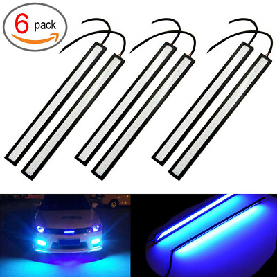 #ad 6Pcs Blue LED Strip DRL Daytime Running Lights Fog COB Car Lamp Day Driving 12V $11.19