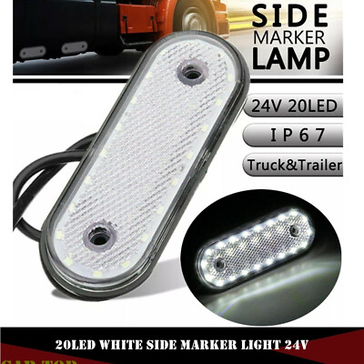 1x White 20LED 24V Car Trailer Truck Side Marker Indicator Light Pick Up Lamp $3.29