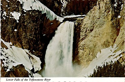#ad Yosemite National Park Lower Falls Yosemite River Vintage Chrome Postcard $2.75