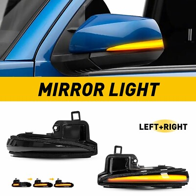 #ad Fit 2016 2022 Toyota Tacoma Sequential Side Mirror Signal Turn Lights LED Smoked $23.74