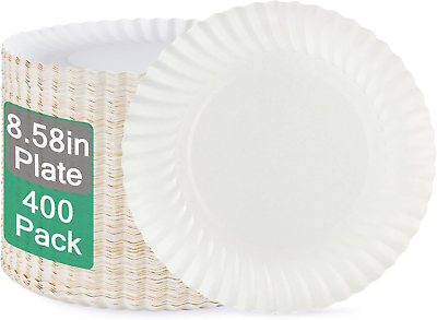 #ad 8.5 Inch Paper Plates Uncoated 400 Count Everyday Disposable Plates Light Weig $31.61