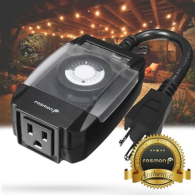24 Hour Outdoor Mechanical Outlet Timer Weatherproof Automatic Switch Light $10.99