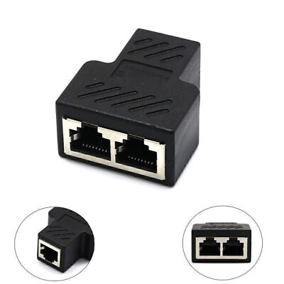 #ad 1 To 2 Ways RJ45 LAN Ethernet Network Cable Female Splitter Connector Adapter $8.04