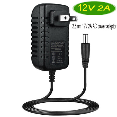 #ad Power Adapter US Plug 12V DC Supply 2A Regulated Wall Wart Charger 5.5 mm 2.5 mm $6.10