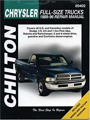 #ad Chrysler Full Size Trucks 1989 96 Paperback Chilton Automotive Ed $11.18
