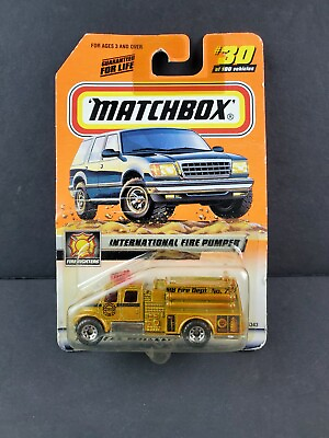 #ad Matchbox 2000 Mattel International Fire Pumper Gold Fire Fighters #30 Car 96343 $3.36