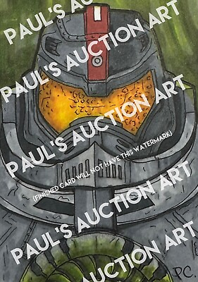 #ad Pauls Auction Art Card Print PACIFIC RIM Sci Fi Movie Cartoon Style Signed by PC $10.00