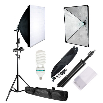 #ad LSP Photography Video Studio Lighting Kit Softbox Stand Soft Box Studio Light $44.43