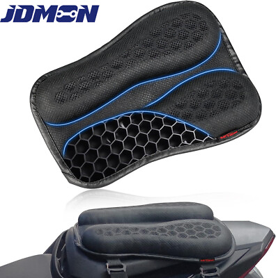 #ad JDMON Foldable Passenger Motorcycle Gel Rear Seat Cushion 3D Rear Pad $30.50