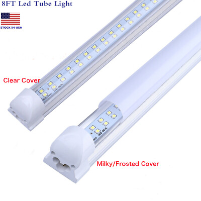#ad 8 Foot Led Shop Light T8 Integrated 72W 8FT Led Tube Light Garage Lights Fixture $135.78