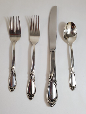 #ad Rhapsody New by International Silver Sterling 4 Piece Place Setting No Monogram $149.99