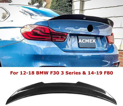 #ad Rear Trunk Spoiler Carbon Fiber M4 Style For BMW F30 3 Series Sedan M3 F80 12 19 $56.99