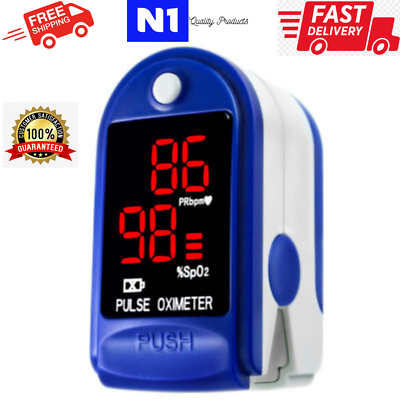 #ad Finger Pulse Oximeter Blood Oxygen Saturation SpO2 Heart Rate O2 Monitor CE LED $6.87