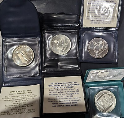 #ad #ad Lot Of 4 Silver Israel Jerusalem Coins $59.99