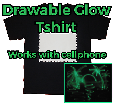 #ad Hot New Funny Party Drawable GLOW T shirt Draw With Cellphone Men Woman L $35.00