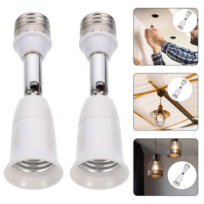 #ad 2 pcs Sturdy Portable Light Bulb Extension Light Bulb Socket Light Bulb Extender $10.80