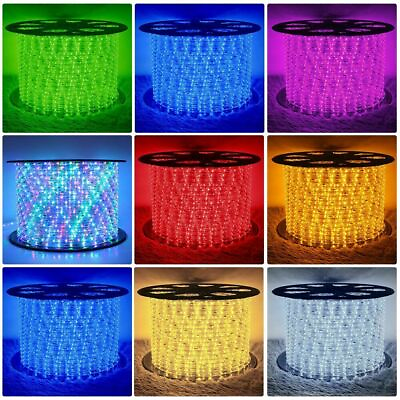 #ad LED Rope Strip Light 110V Waterproof Cuttable Flexible Outdoor Christmas Light $25.35