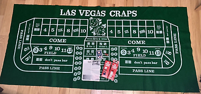 #ad Vintage Las Vegas Craps and Black Jack Casino Felt Layout 34 x 74.5 inch Plus $22.99
