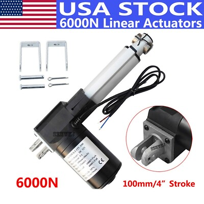 #ad Heavy Duty Linear Actuator 100mm 4quot; Stroke 12V Electric Motor 6000N 1320lbs Lift $49.99