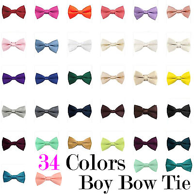 #ad Boy#x27;s Straigt Cut Solid Pre tied Bow tie Kid#x27;s Bowtie Wedding Party Formal $9.89
