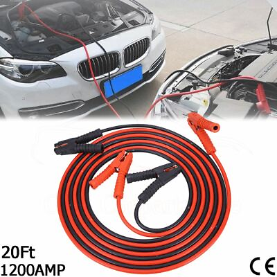 #ad Heavy Duty 1 Gauge 20 FT Battery Booster Cable Emergency Power Jumper 1200AMP US $43.16