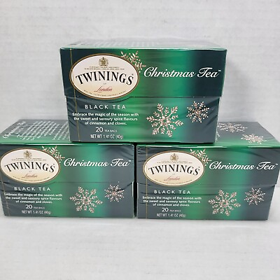 #ad Twinings Christmas Cinnamon Clove Holiday Black Tea 20ct Set of 3 $17.97